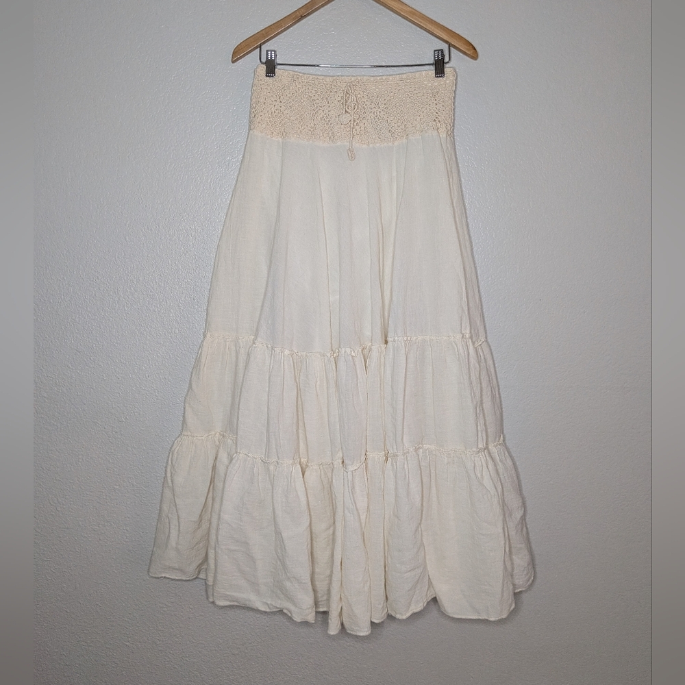 Elegant Cream Maxi Skirt